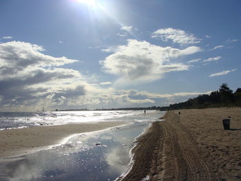 Scenic view of beach against sky