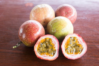 Close-up of fruits on table