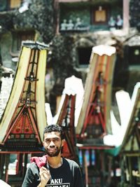 Portrait of young man outdoors