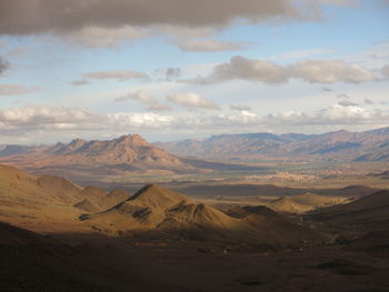 Scenic view of desert against sky