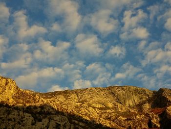 Low angle view of mountain against sky