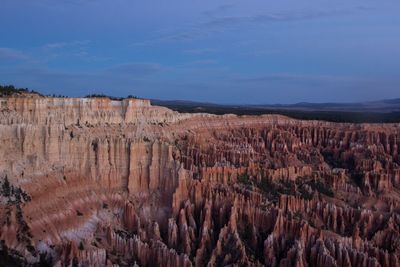 Panoramic view of rock formations in desert