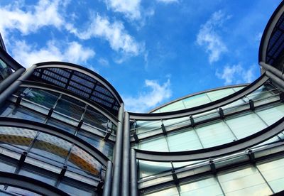 Low angle view of modern building against sky