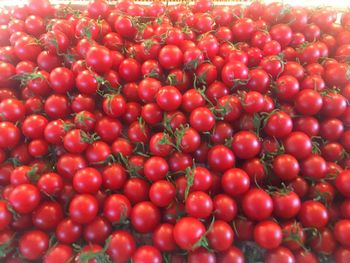 Full frame shot of cherries in water