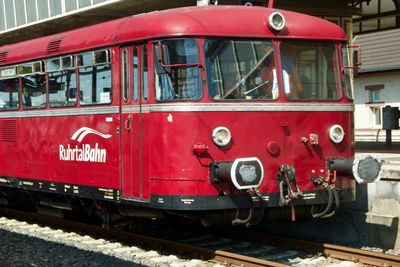 Train at railroad station platform