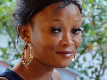 Close-up portrait of woman