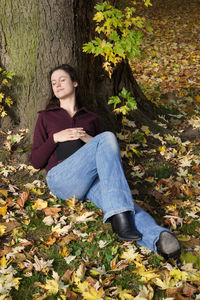 Portrait of a girl standing in park