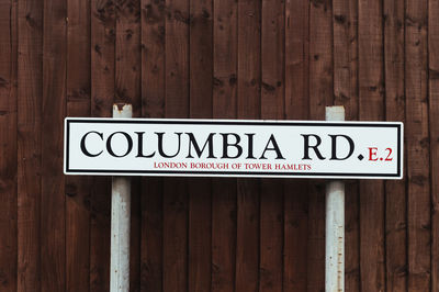 Information sign on wooden door