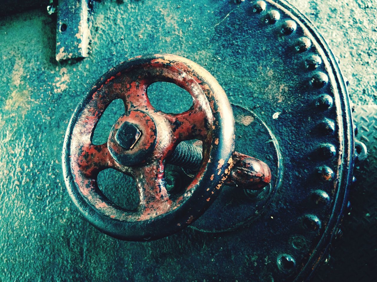 metal, rusty, metallic, close-up, old, high angle view, circle, abandoned, pattern, indoors, deterioration, no people, weathered, obsolete, damaged, run-down, day, full frame, backgrounds