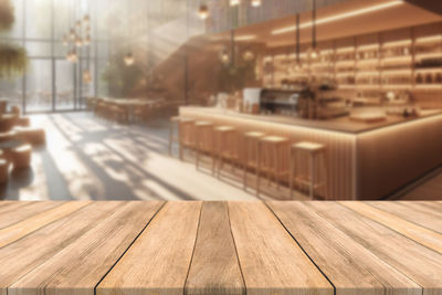 Close-up of wooden table