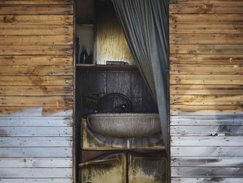 Old wooden door of house