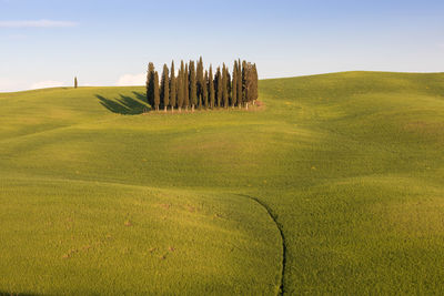 Scenic view of land against sky