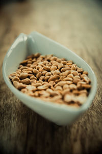 Close-up of food in plate on table