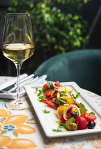 Close-up of food in plate on table