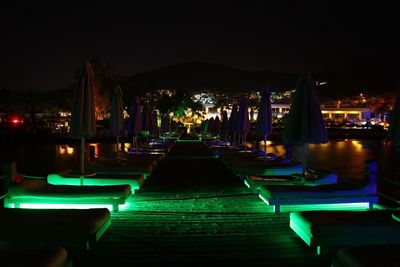 Illuminated street light at night