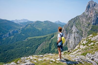 Full length of man on mountains against sky