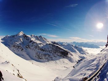 Scenic view of snowcapped mountains