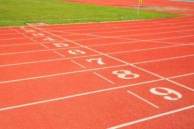 Surface level of road marking on field