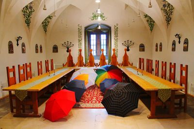 Close up of multi colored wall