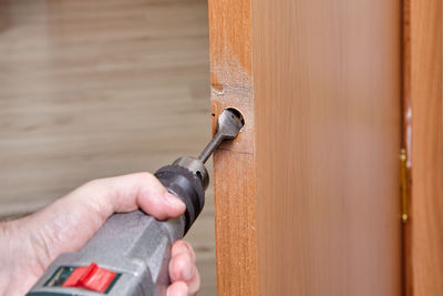 Man working on wood