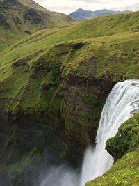 Scenic view of waterfall