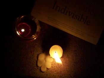 Close-up of lit candle