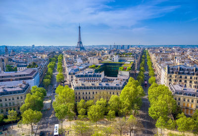 Aerial view of buildings in city