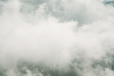 Low angle view of fog against sky