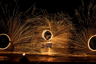 Wire wool at night