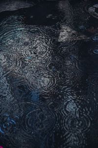 Full frame shot of raindrops on water