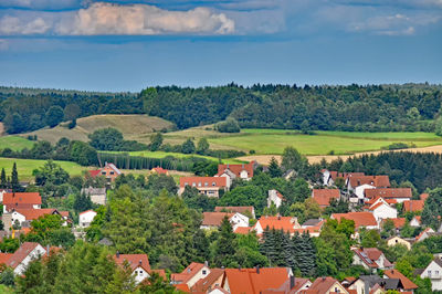 High angle view of houses