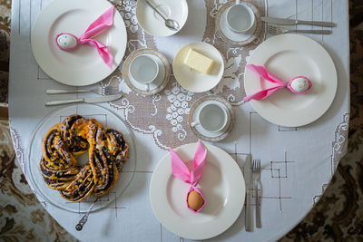 Directly above shot of food on table