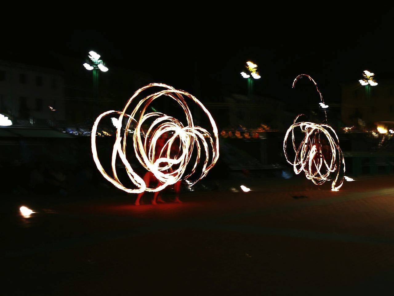 illuminated, night, long exposure, dark, glowing, light trail, outdoors, light painting, pink color, modern, sparks, creativity