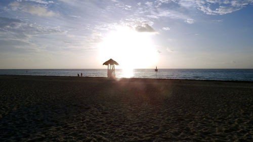 Scenic view of beach during sunset