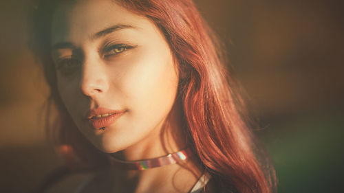 Close-up portrait of young woman