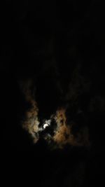 Low angle view of moon in sky at night