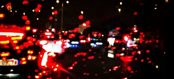 Close-up of illuminated lights at night