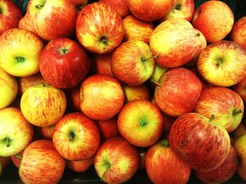 Full frame shot of apples for sale at market stall