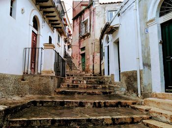 Low angle view of staircase in old building