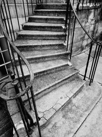 High angle view of stairs