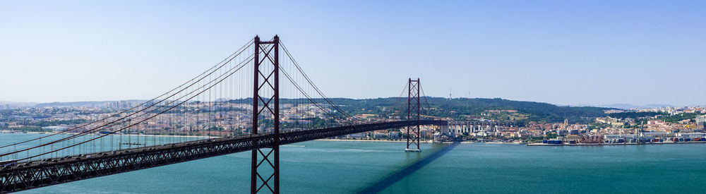 View of suspension bridge against sky