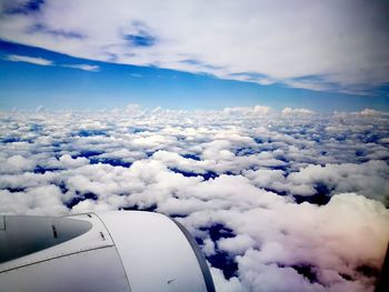 Aerial view of cloudscape seen from airplane