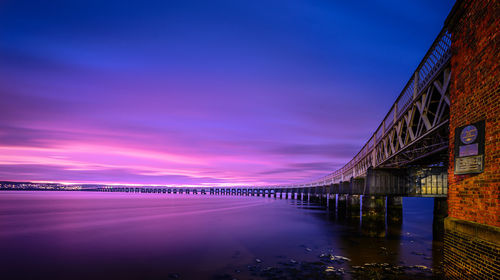 Scenic view of lake against sky at dusk