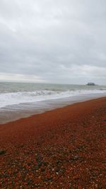 Scenic view of beach and sea against sky