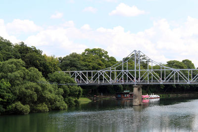 Bridge over river against sky