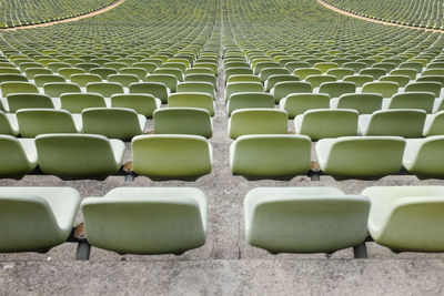 High angle view of bleachers in stadium