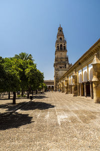 View of temple building against clear sky