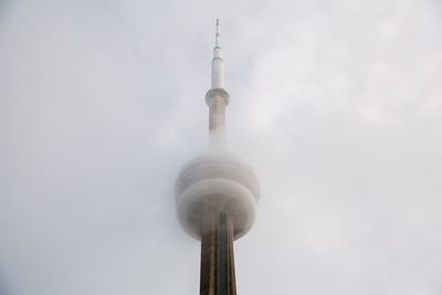 Low angle view of lighthouse against clear sky