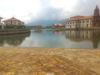 Reflection of buildings in water