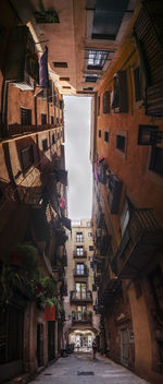 Low angle view of buildings in city